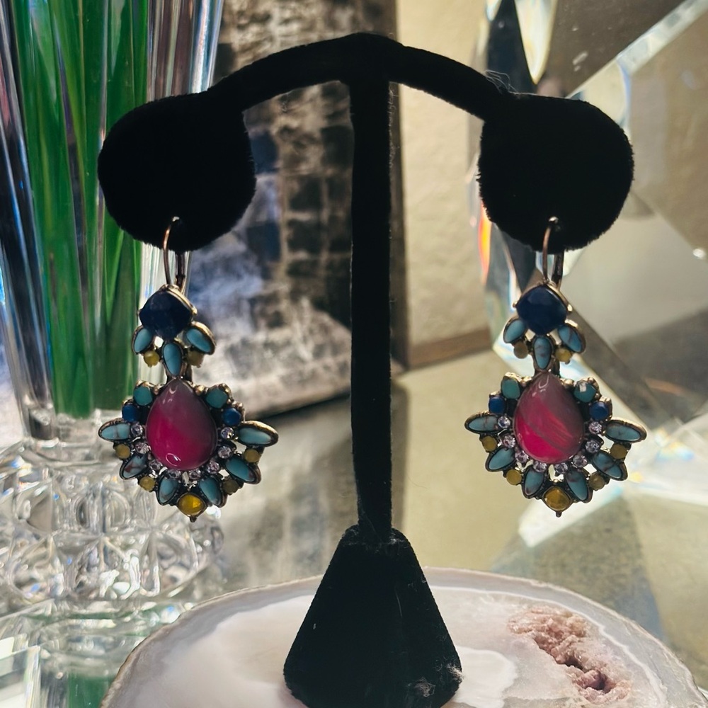 Chloe + Isabel Vibrant Pink and Blue Earrings - Picture 2 of 9